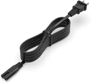10 ft AC Power Cord  Fit for  PS5 PS4 PS3  5 4 3,  Series X/S,  One X/S, TV, Printer, , Speaker Universal 2 Prong Replacement - (ETL Listed )
