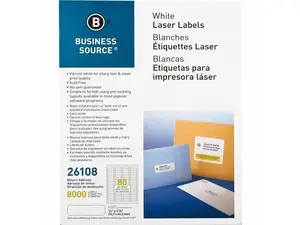 Business Source Mailing Labels Return Address Laser 1/2"x1-3/4" 8000/PK WE 26108