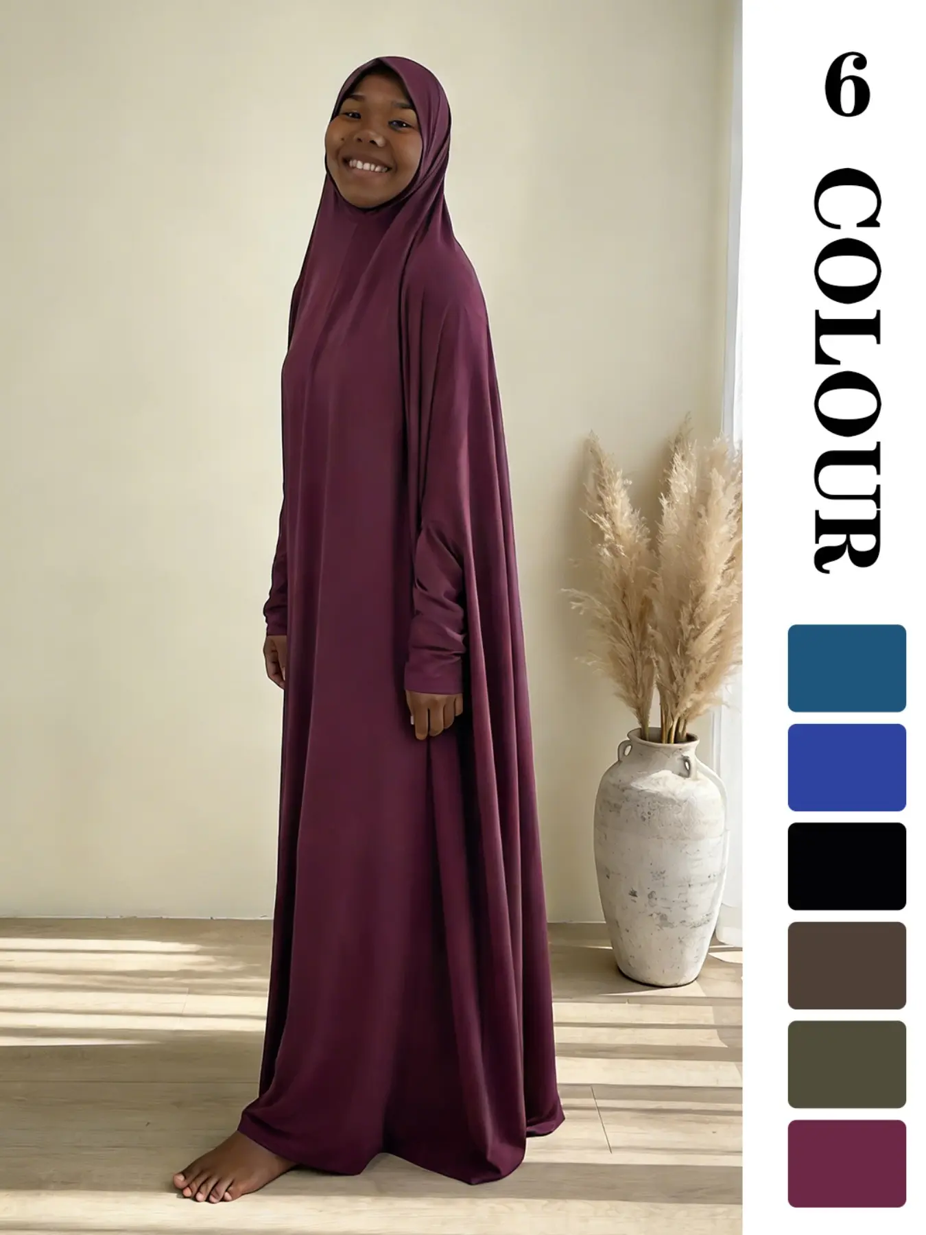 Muslim Sleepwear, Fashionable Hooded Abaya Home Wear, 6 Colors 3 Sizes, High-Quality Fabric, Unique Charm!
