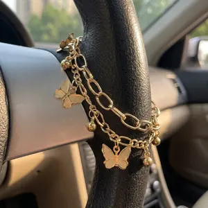 Butterfly Steering Wheel Ornament, Car Accessories, Unique Fashion Gift, Automotive Decoration, Stylish Dashboard Pendant, Car Interior Decoration, Cute Car Decor