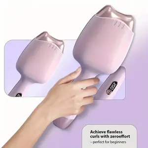 Cat-shaped Curling Iron Fast Heating Cute Hair Clip Intelligent Power Off 4 Temperature Settings Available Purple Heated Curler for Flawless Curls curling iron