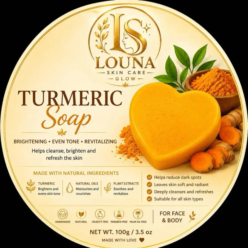 1 pc Louna skincare glow turmeric soap
