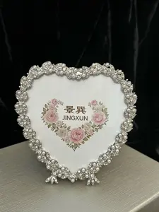 Jingxun Heart Lace Decorative Photo Frame – Vintage Style for Home, Wedding & Gift