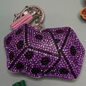Purple dice keychain