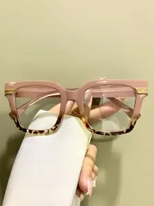 Square Glasses, Classical Simple Fashion Eyeglasses, Metal Hinged PC Lenses, Men and Women, Fashionable Frames Glasses, Square Eyed Glasses