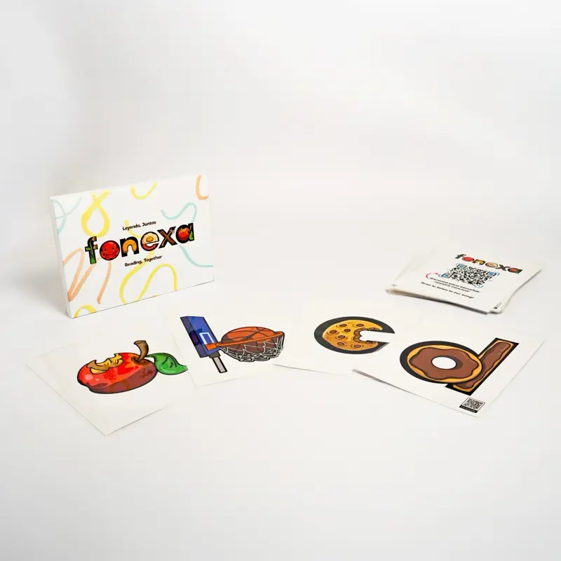Fonexa Large Cards with Sounds & Movements Learn Letter Sounds 2X Faster for Early Readers & ELL Students | QR Code Videos Included | Embedded Pictograph Mnemonics| Mnemonic Flashcards for Kids
