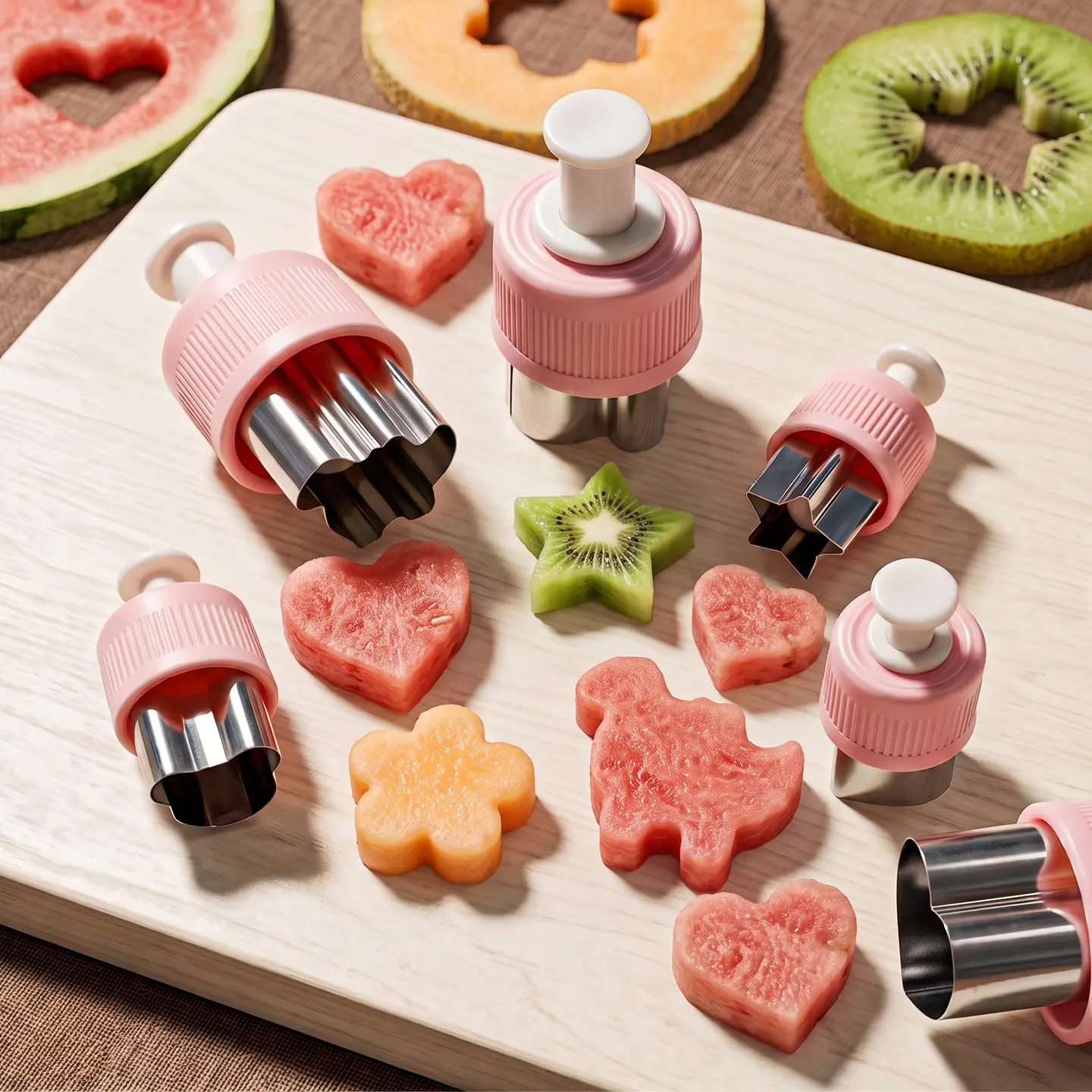 8-Piece Stainless Steel Kids Bento & Party Food Cutter Set, Press-and-Release Sandwich, Fruit & Cookie Cutters, 3 Large & 5 Small Shapes for Birthday Parties, Lunchboxes Round Biscuit sohochic# holiday party decoration
