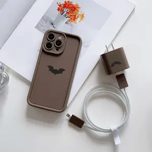 6-Piece Set High Bamboo Bat Phone Case Pattern + Charging Head Protector + Data Line Protector + Storage Rope