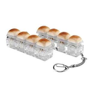Stress Relief Fidget Clicker Keychain Keyboard Clicker Keychain, Caramel Bread, 4-In-1 Design, Ideal for Anxiety Stress Relief, Perfect Gift for Adults, Fidget Keychain