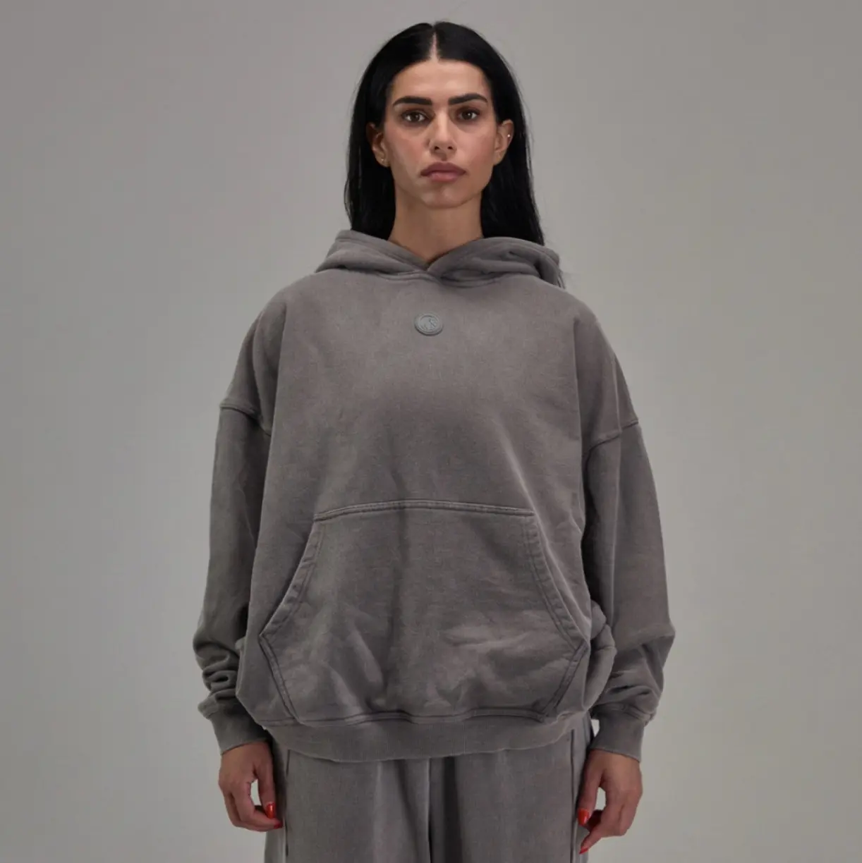 Grey Heavyweight Pullover Controlled Insanity  | 450 GSM Relaxed Fit Hoodie | Gym Streetwear