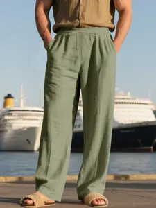 Cloud-Feel Lightweight Oxygen Cotton Linen Straight Leg Pants, Breathable Casual Wear, Comfortable and Stylish, Perfect for Daily Use
