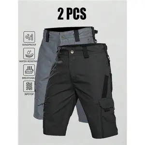 Men's Tactical Cargo Shorts, Ripstop Multi-Pocket Work Shorts for Outdoor Hiking and Utility