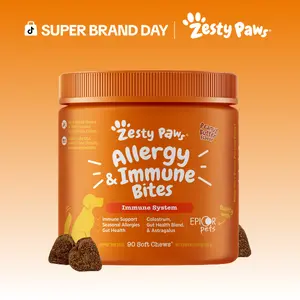 Zesty Paws Allergy & Immune Bites, Soft Chews Treats for Dogs’ Gut & Immune Health