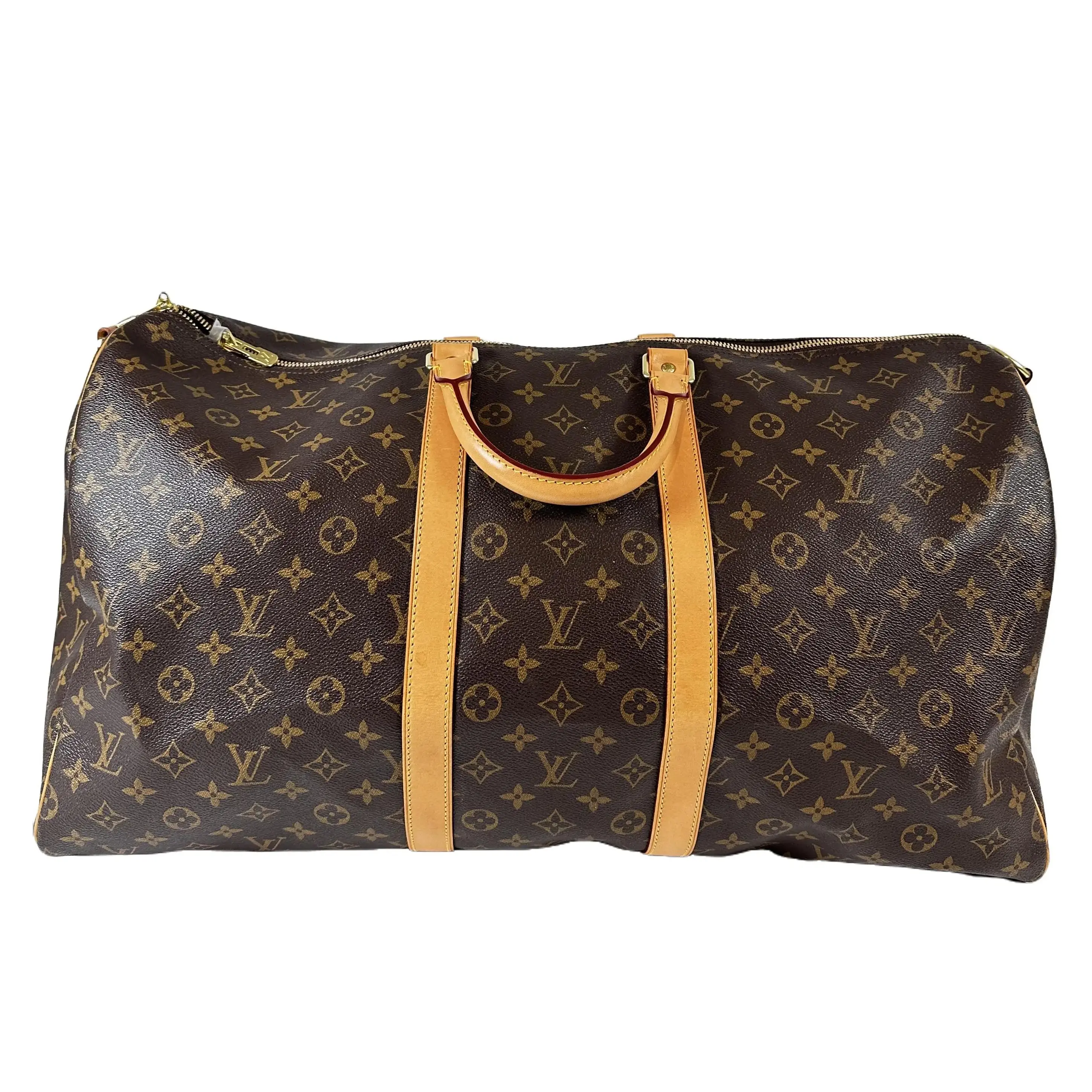 Pre-owned Louis Vuitton Canvas Luggage Keepall 55 with lock and key 276
