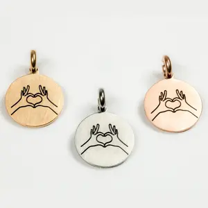 Inspiration Co SYMBOL CHARMS - Pick Your Symbol Hand Sign Design - Pick Your Metal Gold Silver Rose Gold Options