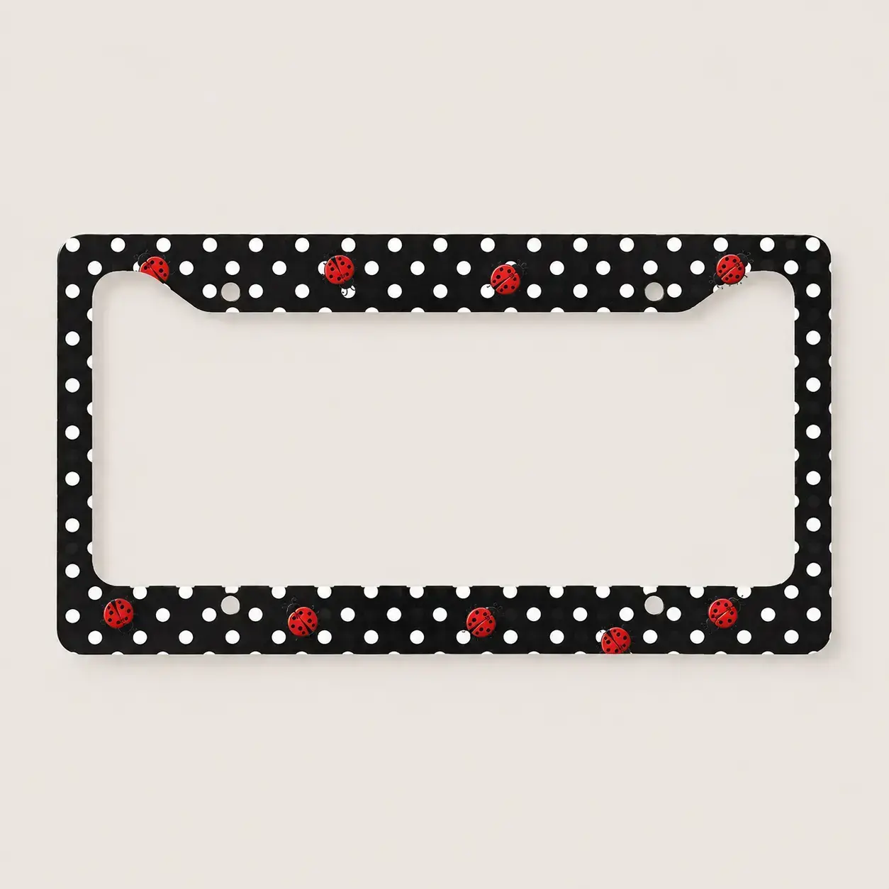 Lady Bug License Plate Frame Cute Red Beetle Pattern For Car Accessory Aesthetic Cute Vehicle Ornament For Women Girls Ladybird Decor Auto 5
