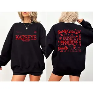 Katseye Kpop Unisex Sweatshirt, Beautiful Chaos Tracklist Hoodie, Katseye Beautiful Chaos Merch Tour 2025 Shirt, Kpop Korea Fandom Eyekon Outfit , Unisex Sweater Pullover Tee