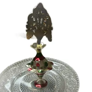 Arabic Vintage Brass Eyeliner Bottle with Unique Design and Colorful Accents