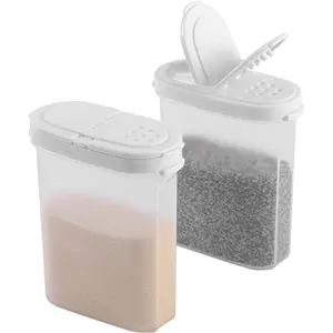 Jars with  - 8 oz Refillable Empty Airtight /Seasoning Containers Set -2 in 1 Pour/Sift Shaker  Clear Plastic /Seasoning Organizer Kitchen/Travel 2 pk