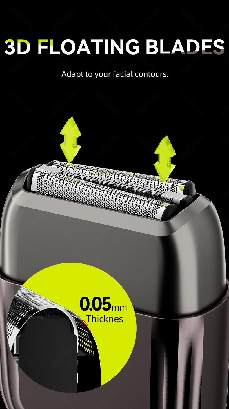 ENCHEN Electric Foil Shavers for Men: Upgraded Mini Electric Razor with 2 Floating Blades & Gears Adjustable - Face Shaver with IPX7 Waterproof Wet/Dry,USB Type CConvenient to carry on trips and give gifts to boyfriends, preferred for dads