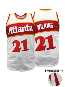 Men's “Atlanta 21” Stitched Basketball Jersey, Embroidery Basketball Jersey, Jersey Shirts, Quick Drying Breathable Basketball Vest, Sports Top, Basketball Clothing for Outdoor Sports