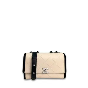 Pre-owned CHANEL leather Shoulder Bags Grosgrain Trim Flap Bag