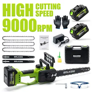 High Speed 12 Inch Cordless Electric Chainsaw, 9000RPM Upgraded Brushless Motor, Battery Powered,  1/2× 4.0Ah Battery & Auto Oiler,2/3× Chains, Lightweight Compact Handheld Powerful Saw for Wood/Trees Trimming, Gift for Men Dad Husband Fathers Gardener