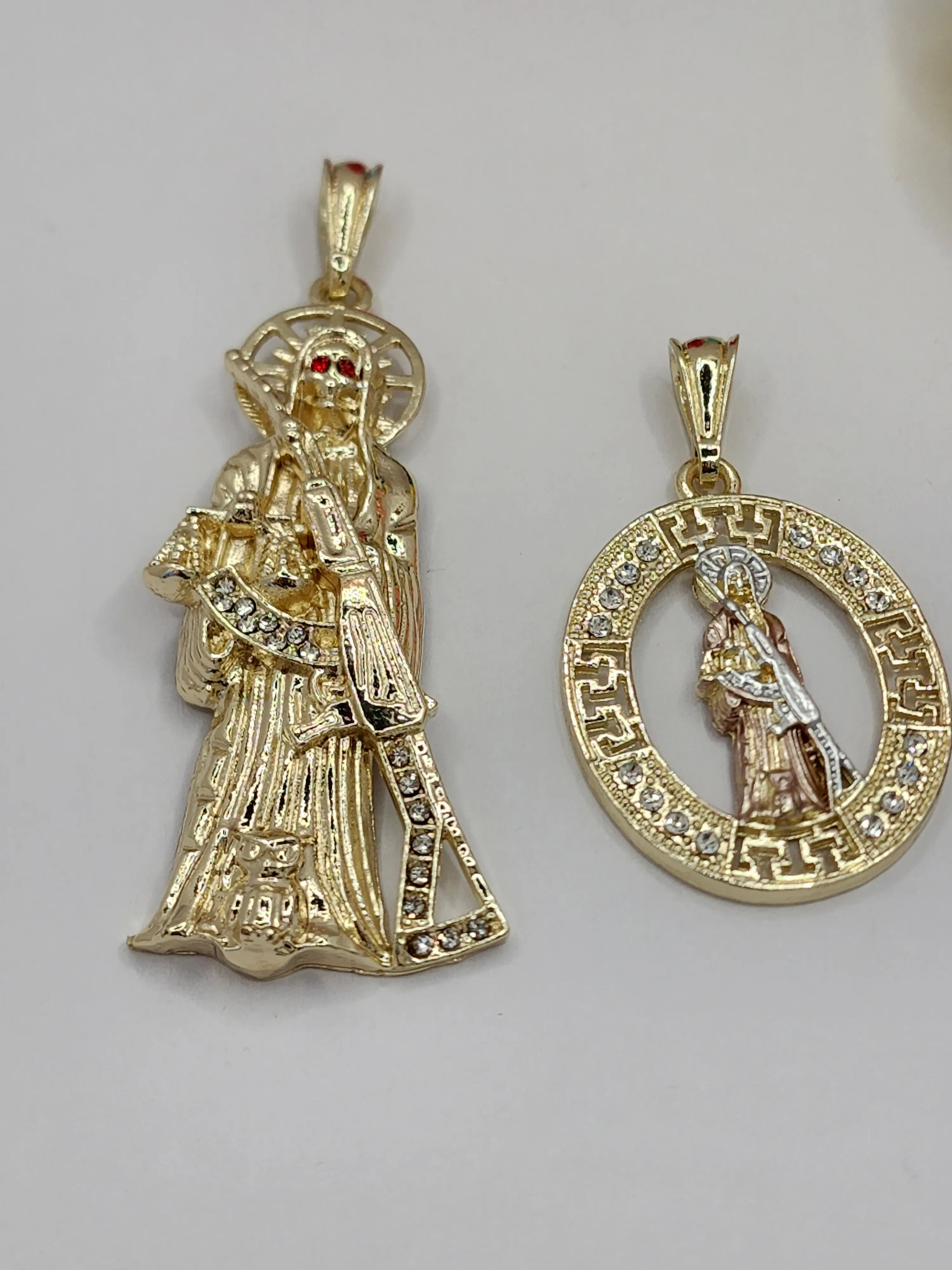 THE GRIM REAPER  set of 2 pendants gold plated