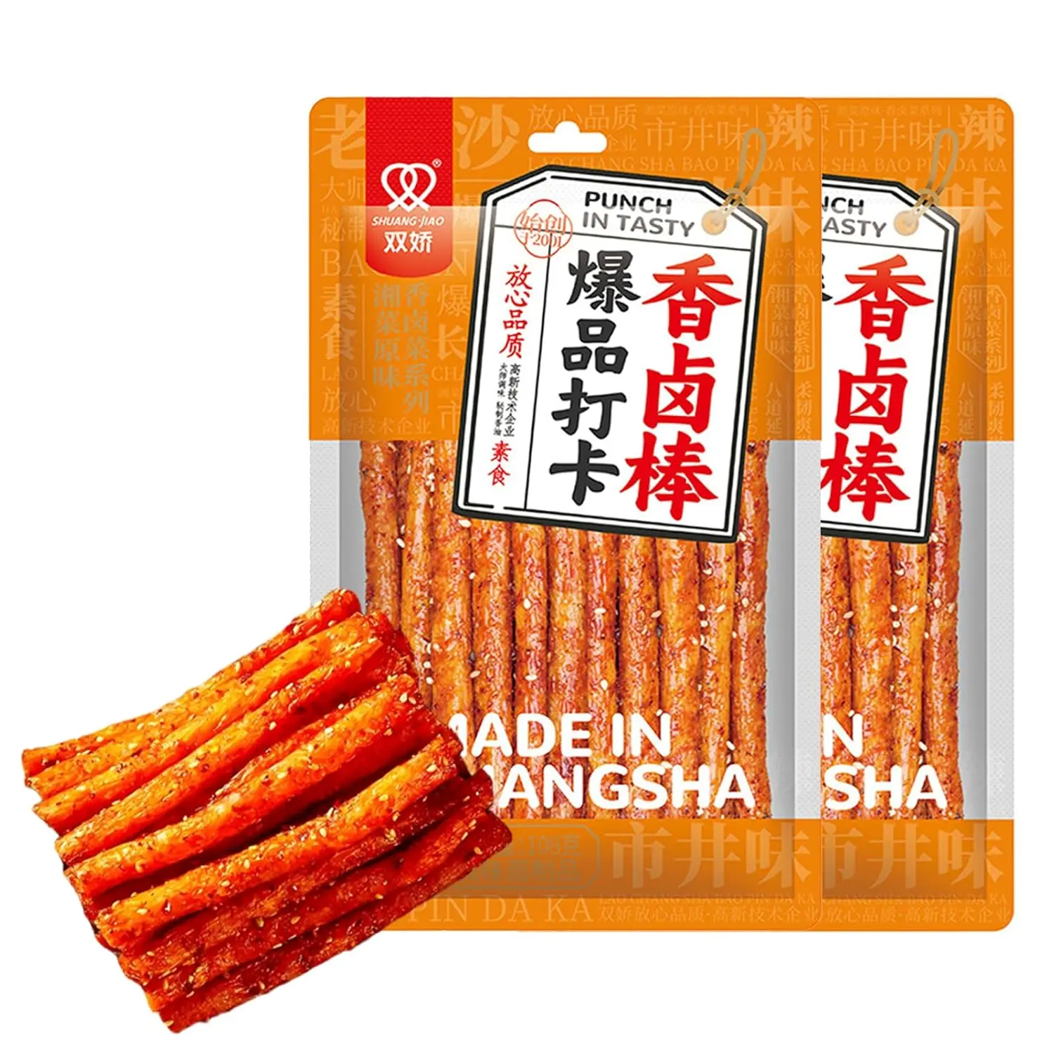 Whitejianpeak 2 Packs Latiao Spicy Strips, 108g/3.8oz per Pack