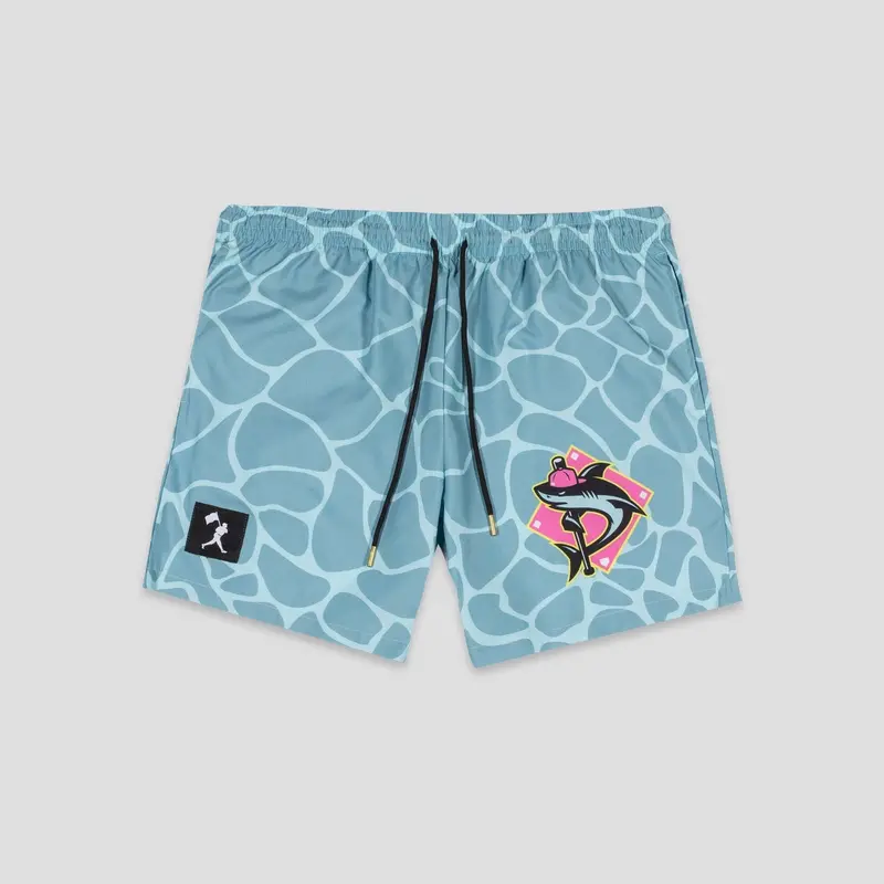 Youth Above-the-Knee Durable Swim Trunks - Cage+Pool Ready, Baseballism Lace Tips, Classic Logo Woven Label, Convenient Front Pockets, Custom Drawcord, Durability Focused Sports Swimwear