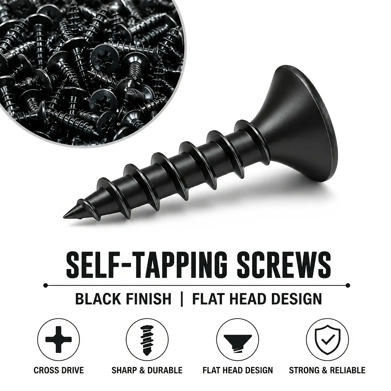 48pcs Of High-strength Hardened Cross-head M5 Self-tapping Screws + Plastic Box, Suitable for Gypsum Board Screws And Lightweight Stud Woodworking Screws, Ideal for Furniture Repair And Item Fixation