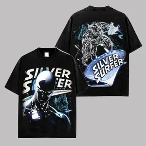 Silver Surfer T-Shirt, Cosmic Hero Graphic Tee, Space Traveler Fan Shirt, Galactic Superhero Apparel, Retro Comic Book Character Merch, Unisex Cotton Streetwear Tee