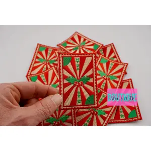 Christmas Stamp Patch, christmas patch, stamp patches, christmas designs, holly jolly, mistletoe