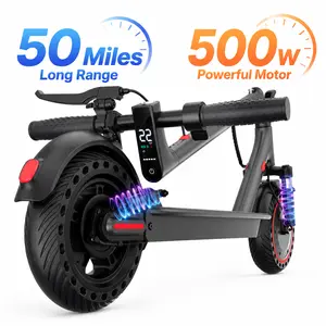 Max Power Electric Scooter for Adults, 500W Motor, 10" Tires, 42V 14.5Ah Battery, APP Control, Foldable Commuter E-Scooter with Front & Rear Lights Alloweek Max1 Electric Scooter