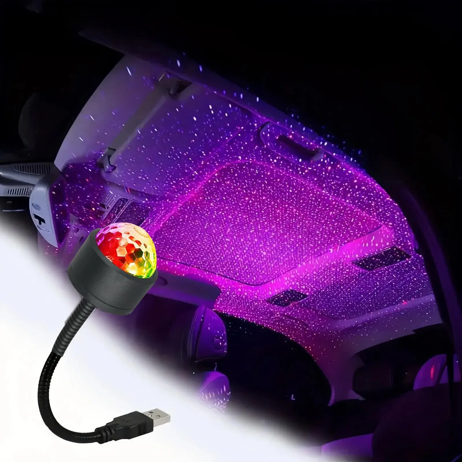 Car Atmosphere Starry USB Light, Create a Magical Night Sky, Perfect Car Accessory Led Ambient Light for Parties, Bars, Ktv, Bedrooms, Festivals, Car Decorative Light
