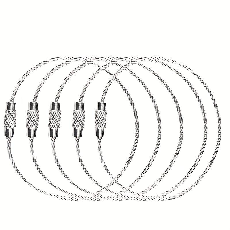 20counts Stainless Steel Keychain Ring, Heavy-Duty Metal Keychain Cable, Large Key Ring Holder for Outdoor Camping, Multi-Purpose Keychain Accessories，Christmas gift