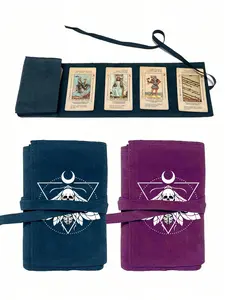 Velvet Tarot Card Storage Bag with Travel Storage, Mystical and Pattern, Drawstring Closure, Soft Fabric Pouch for Cards and Small Items