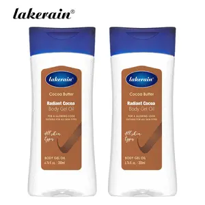Lakerain 2 Counts Moisturizing Radiant Cocoa Body Gel Oil Fast-Absorbing Hydrating Gel-Oil for Dry Dull Skin, Deeply Hydrates Boosts Radiance, Leaves Skin Silky Smooth All Over, Ideal for Daily Use After Shower & All Skin Types, Body Oils