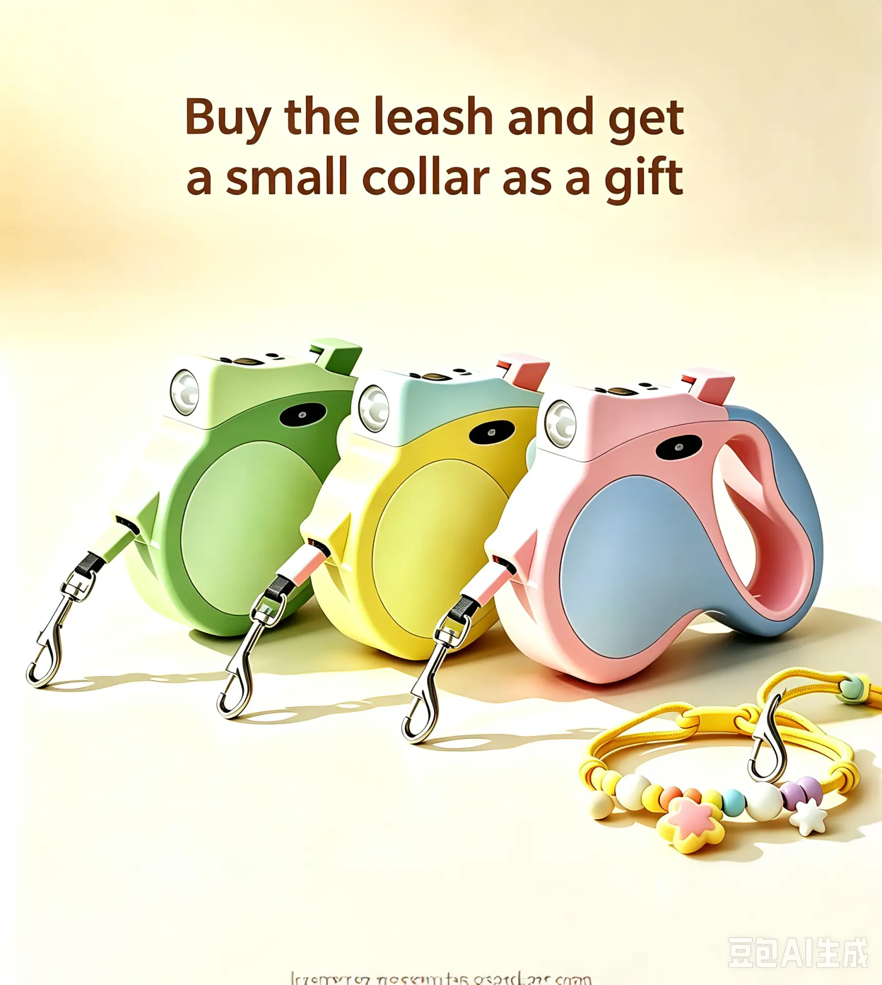 Retractable Dog Leash with Built-in LED Light, Anti-Pull Non-Slip Handle Automatic Retracting Leash for Small, Medium Dogs