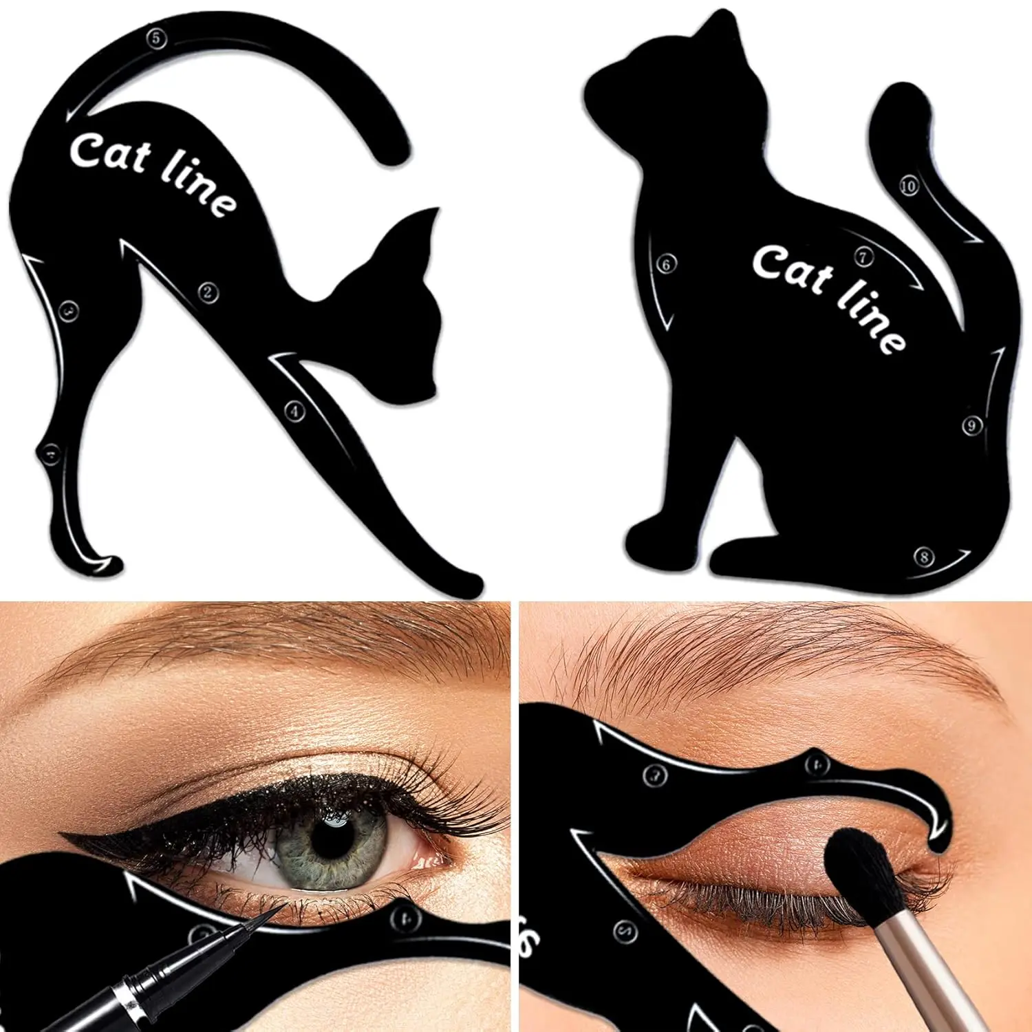 Eyeliner Stencils, Soft Silicone Material Smoky Eyeshadow Applicators Guide Template Tool