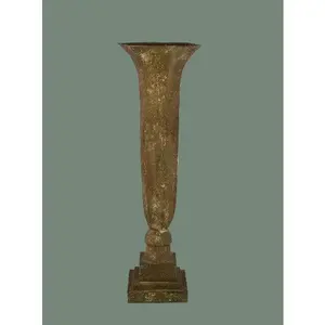 Hexagon Tin Footed Vase