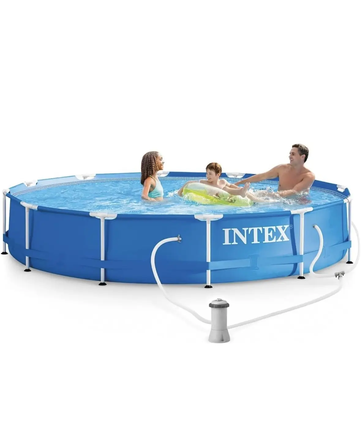 INTEX 28211EH Metal Frame Above Ground Swimming Pool Set: 12ft x 30in – Includes 530 GPH Cartridge Filter Pump – Puncture-Resistant Material – Rust Resistant – 1718 Gallon Capacity