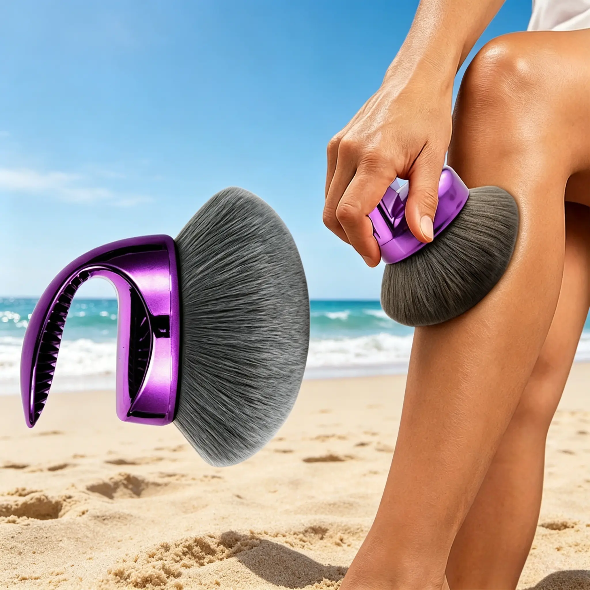 Soft wide body tanning applicator brush, skin-friendly and comfortable. Efficiently spread all tanning cosmetics, easy to use on limbs. Natural color mixing avoid uneven marks, create high-grade full body Personal tanning Glow look.
