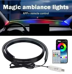 Car Surround Seal Strip RGB Fantasy Atmosphere Light APP USB Control Decoration 150cm Atmosphere Light in the Car