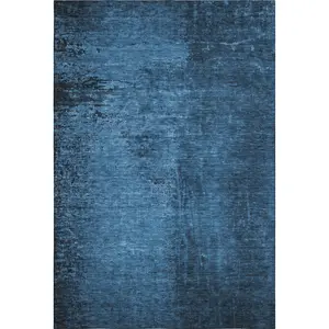 HomeRoots Abstract Area Rug, 3x5 ft. Navy Blue & Gray Modern Machine-Made Rectangle Rug for Living Room Decor, Washable with UV Protection, Abstract Area Rugs