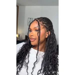 JALIZA Kiki 24" Pre Bleached Human Hair Lace Base Swiss HD Full Lace Human Hair Curls Boho Box Braided Wig Glueless Curly Wig Glueless Hd Wigs
