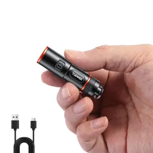 Mini Rechargeable Edc Keychain Flashlight, Ultra Small Pocket LED Torch, USB Rechargeable Flashlight, 6 Modes, Type-C Fast Charge, 14g Lightweight, Outdoor Camping