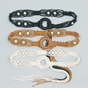 Vintage Bohemian Handwoven Belt Women's Tassel Waist Chain Accessories Decorative Belt Ethnic Style