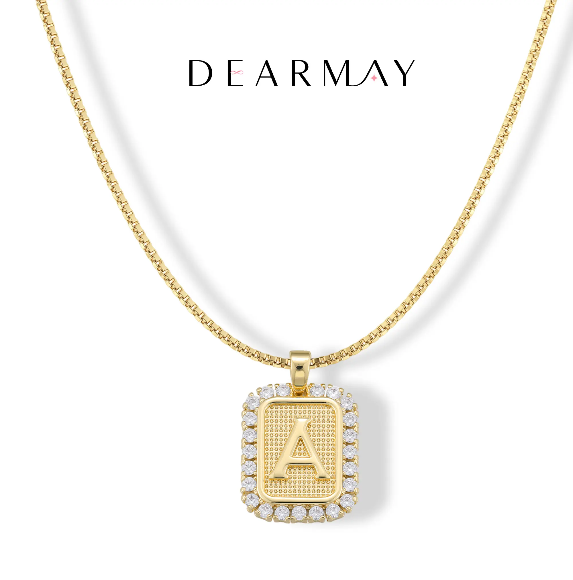 Dearmay Initial Necklace for Women 14K Gold Plated Letter Necklace Gold Letter Pendant Waterproof Hypoallergenic Personalized Jewelry Gift for Girls