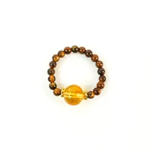Tiger Eye Citrine Ring (3mm)